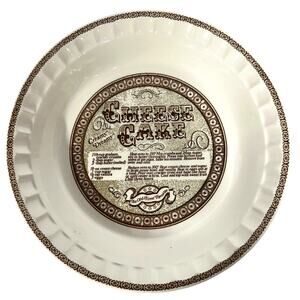 Royal China Ceramic Country Harvest 'Cheese Cake' Recipe 11" Pie Plate 1983 USA